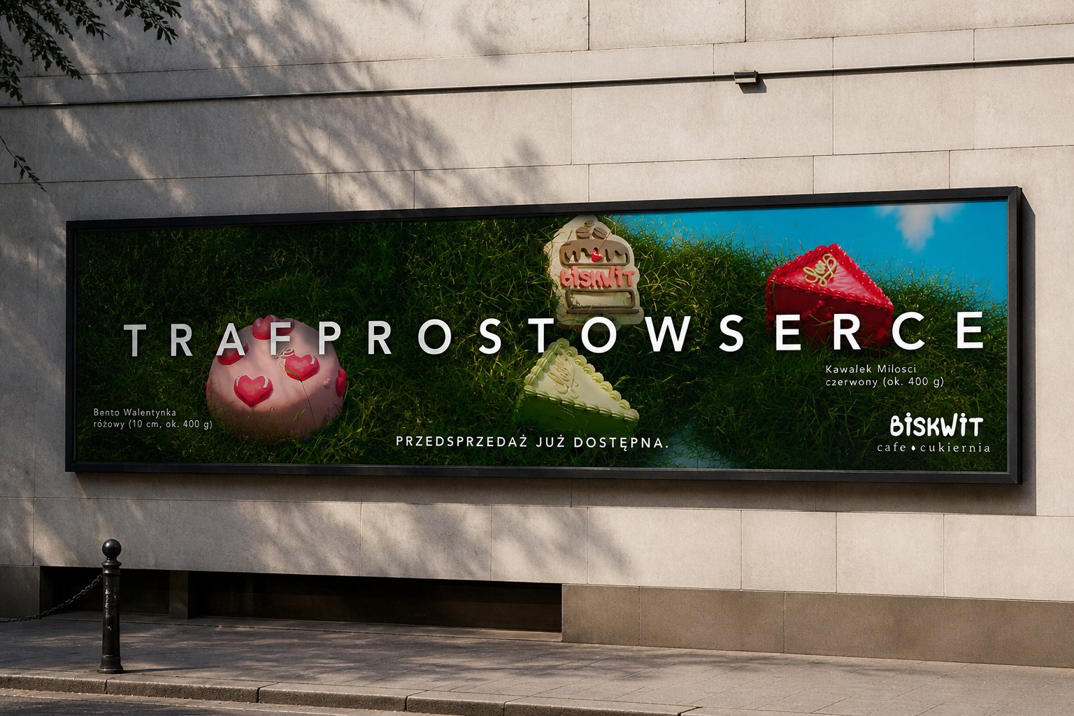 Outdoor billboard with the Valentine's campaign in a Prague street